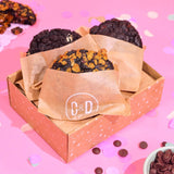 3 x New York Cookies, The Dark Chocolate Lovers Box by Crumbs & Doilies with three rich dark chocolate cookies